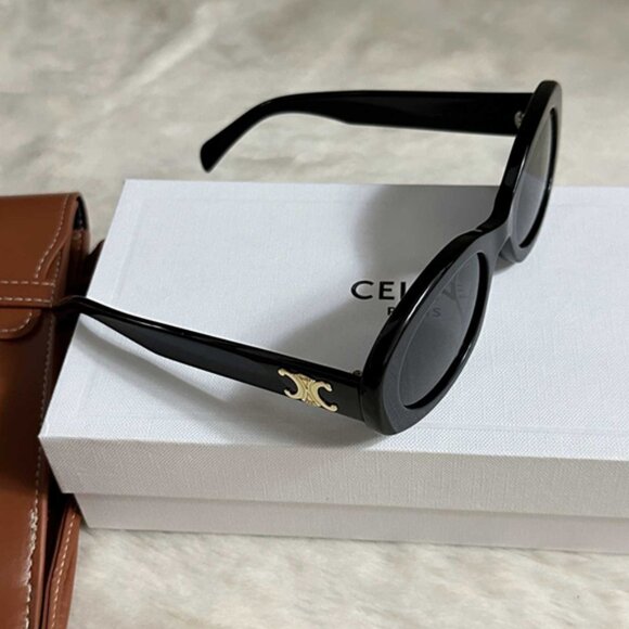 Celine Triomphe Black Oval Sunglasses main image 5